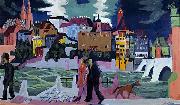 Ernst Ludwig Kirchner View of Basel and the Rhine Sweden oil painting artist